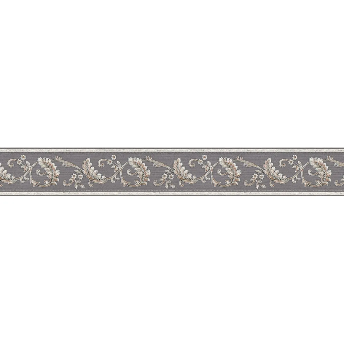 Selbstklebende-Borte Ranken-Ornament silbergrau 5 m