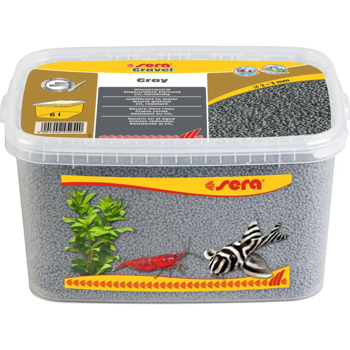sera Gravel Gray Durchmesser 2 - 3 mm 6 l