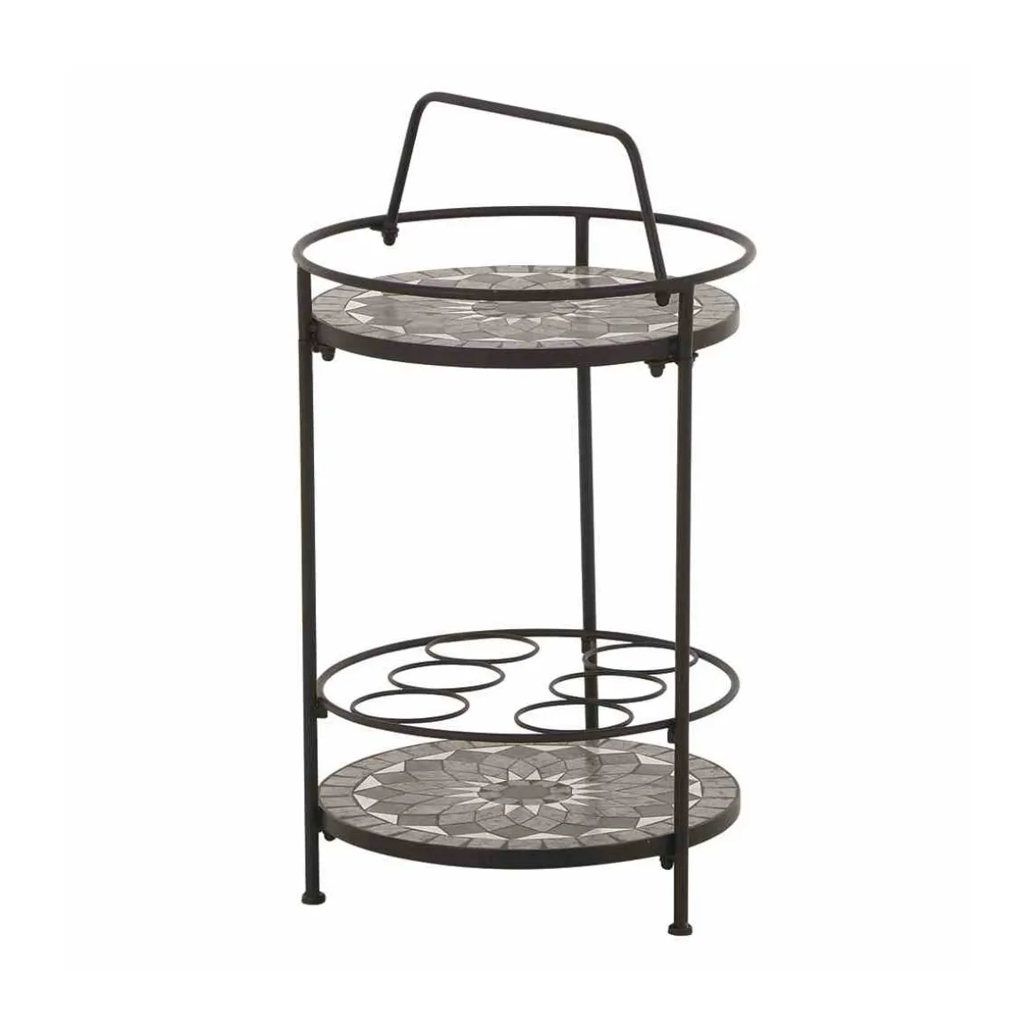 Siena Garden Beistelltisch Como 42 x 74 cm schwarz