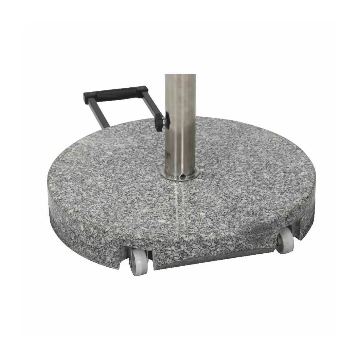 Siena Garden Granit-Schirmständer 40 kg, Ø50x8 cm, hellgrau, für Schirmstock-Ø 25-48 mm, inkl. Rollen