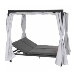 Siena Garden Sofabett „Waikiki“, mehrfach verstellbar, anthrazit/grau