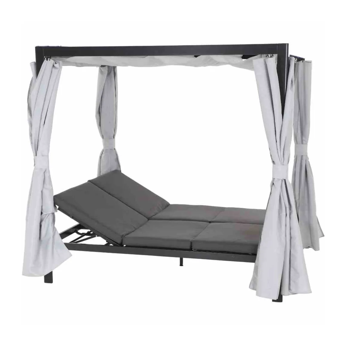 Siena Garden Sofabett „Waikiki“, mehrfach verstellbar, anthrazit/grau