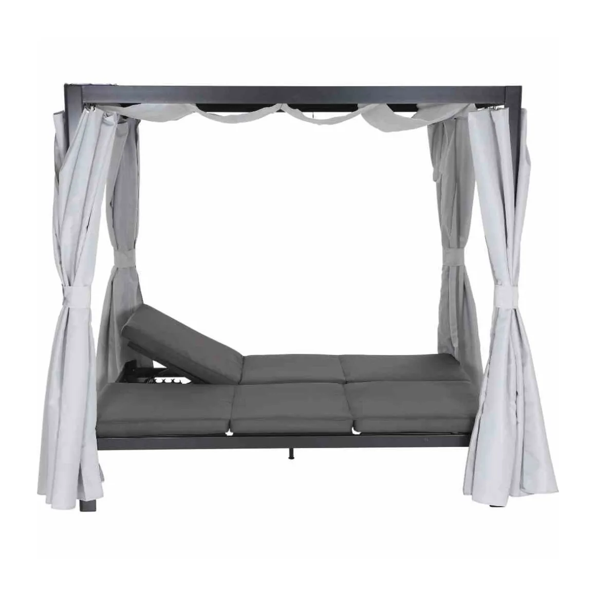 Siena Garden Sofabett „Waikiki“, mehrfach verstellbar, anthrazit/grau