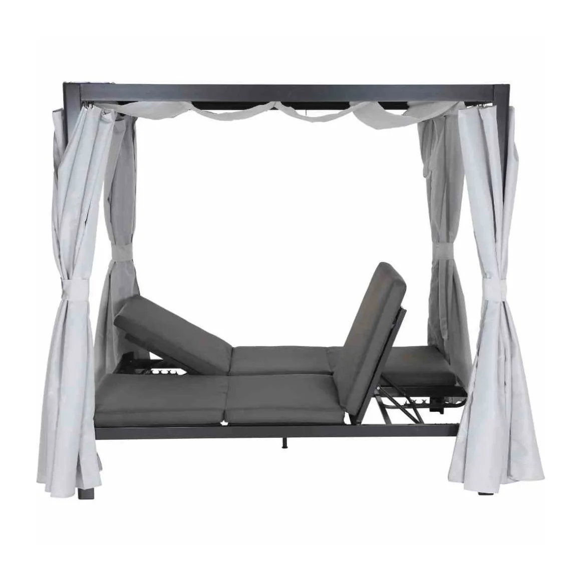 Siena Garden Sofabett „Waikiki“, mehrfach verstellbar, anthrazit/grau
