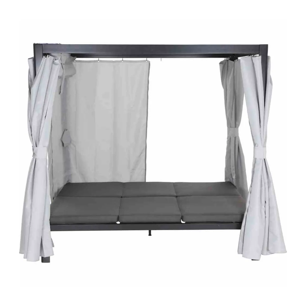 Siena Garden Sofabett „Waikiki“, mehrfach verstellbar, anthrazit/grau