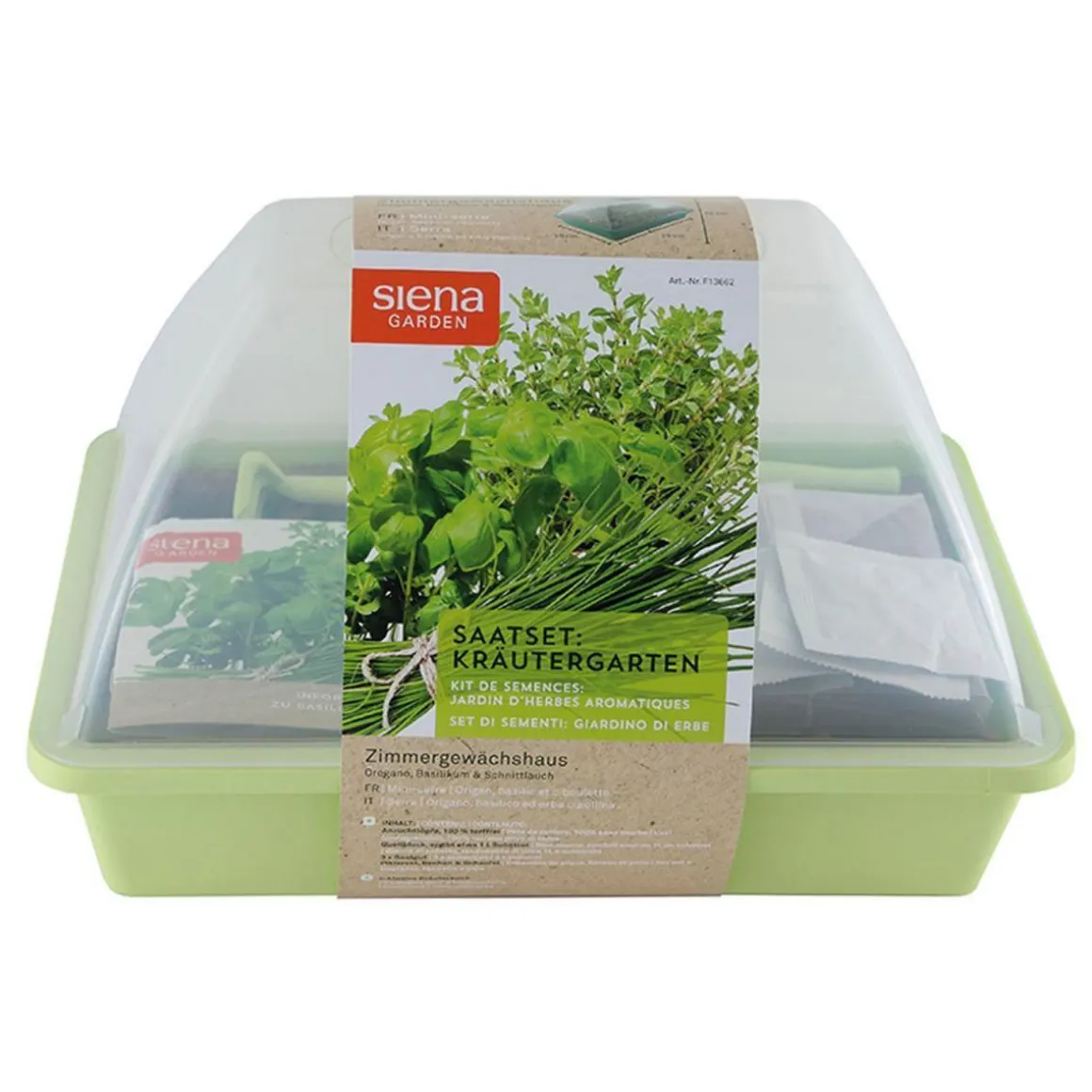 Siena Garden Zimmer-Gewächshaus-Set inkl Kräutersaat 29 x 19 x 19 cm