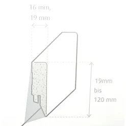 Sockelleiste Topline 5 x 1,9 x 250 cm weiß