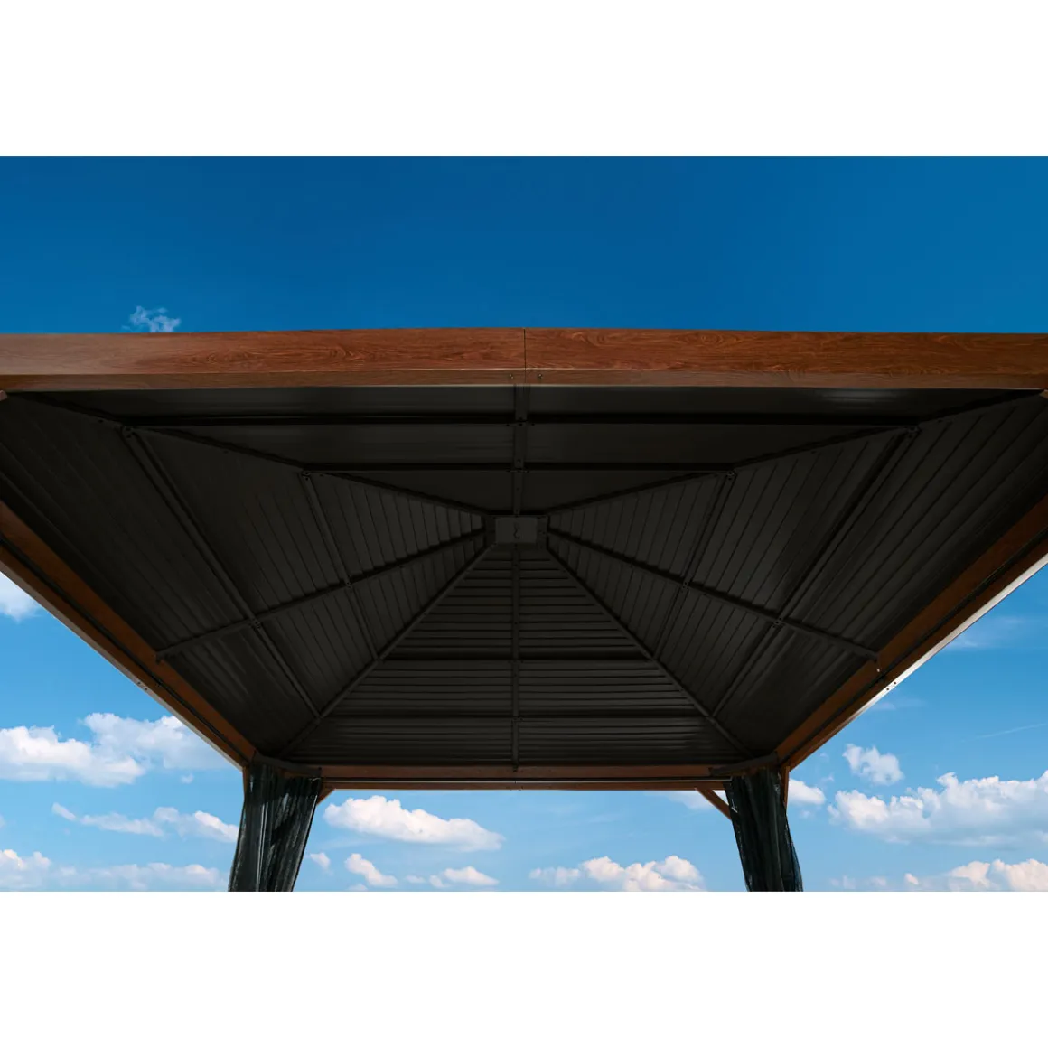 Sojag Pavillon Valencia 1212 inkl. Moskitonetz 364,3x364,3x310cm Holzoptik