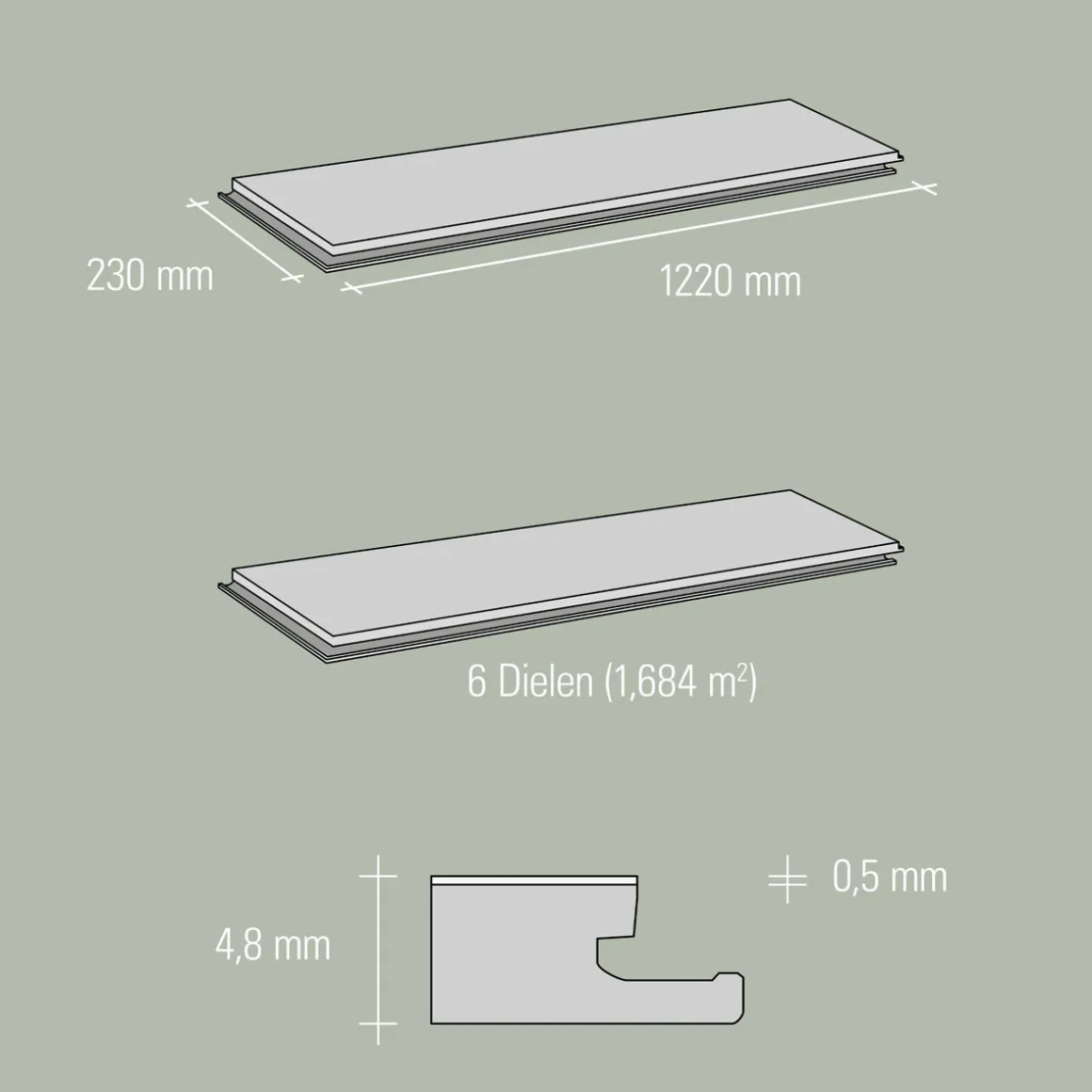 Specht Vinylboden Vinyl SPC Ambiente Avignon Eiche 1220 x 230 x 4,8 mm