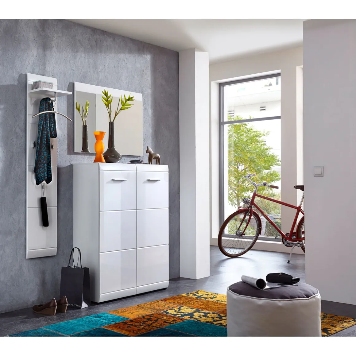 Spiegel Adison mit Applikation in Hochglanz 89 x 63 x 3 cm weiß