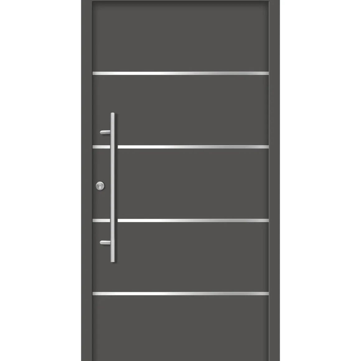 SplenDoor Premium-Haustür Passivedoor Visby RC2 energiesparend einbruchsicher anthrazit 100 x 210 cm links