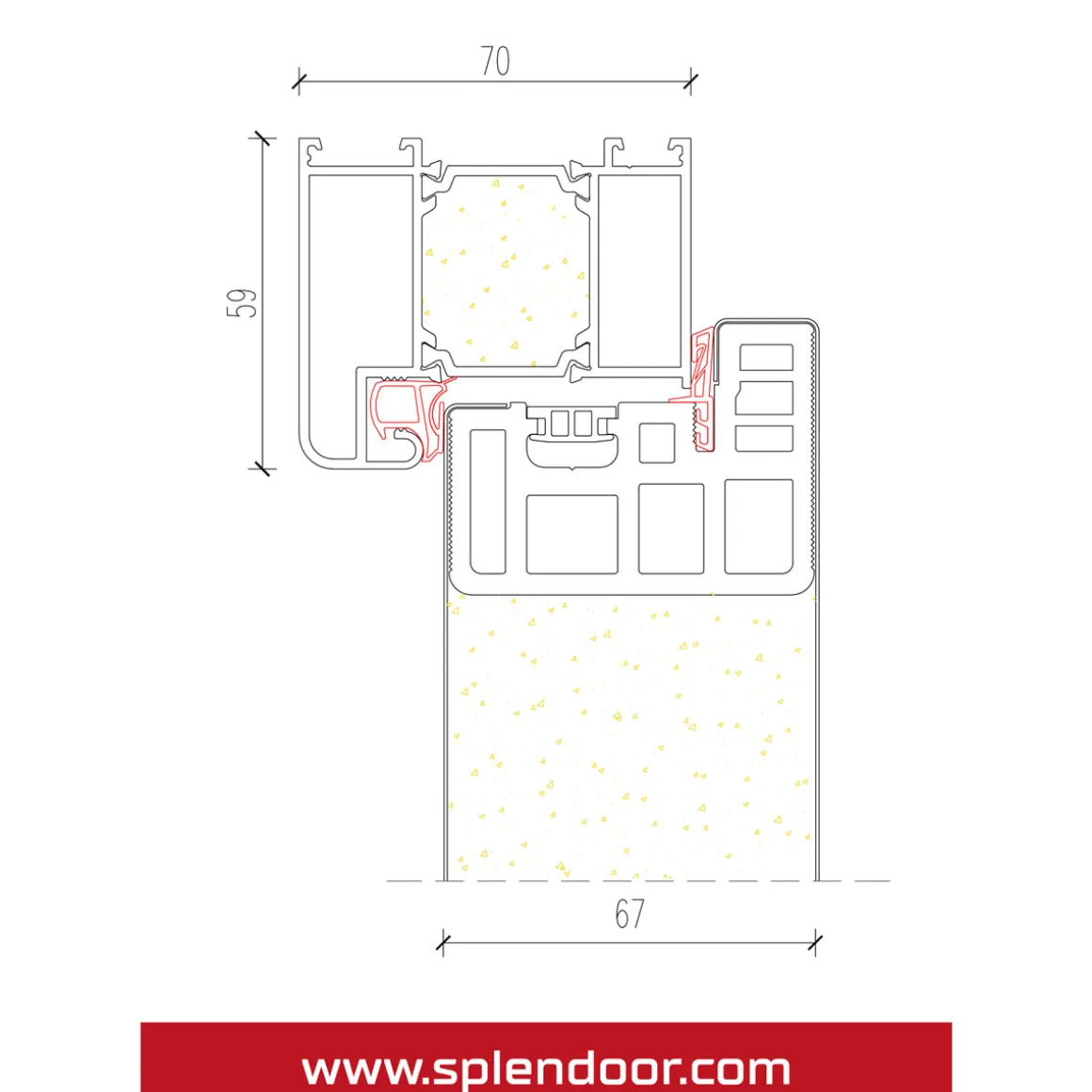 SplenDoor Premium-Haustür Passivedoor Uppsala energiesparend nussbaum 100 x 200 cm links