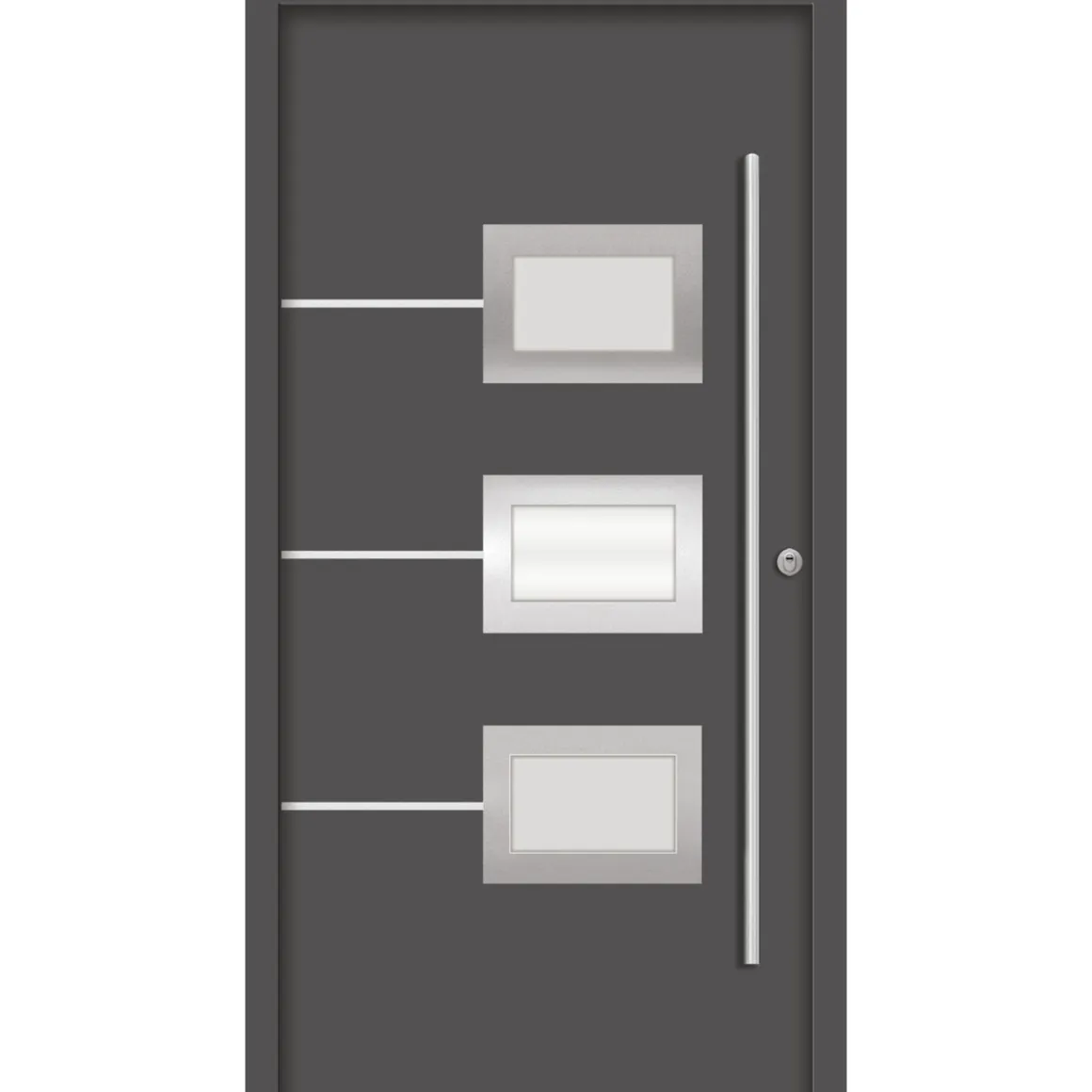 SplenDoor Premium-Haustür Passivedoor Bergen RC2 energiesparend einbruchsicher anthrazit 100 x 200 cm rechts