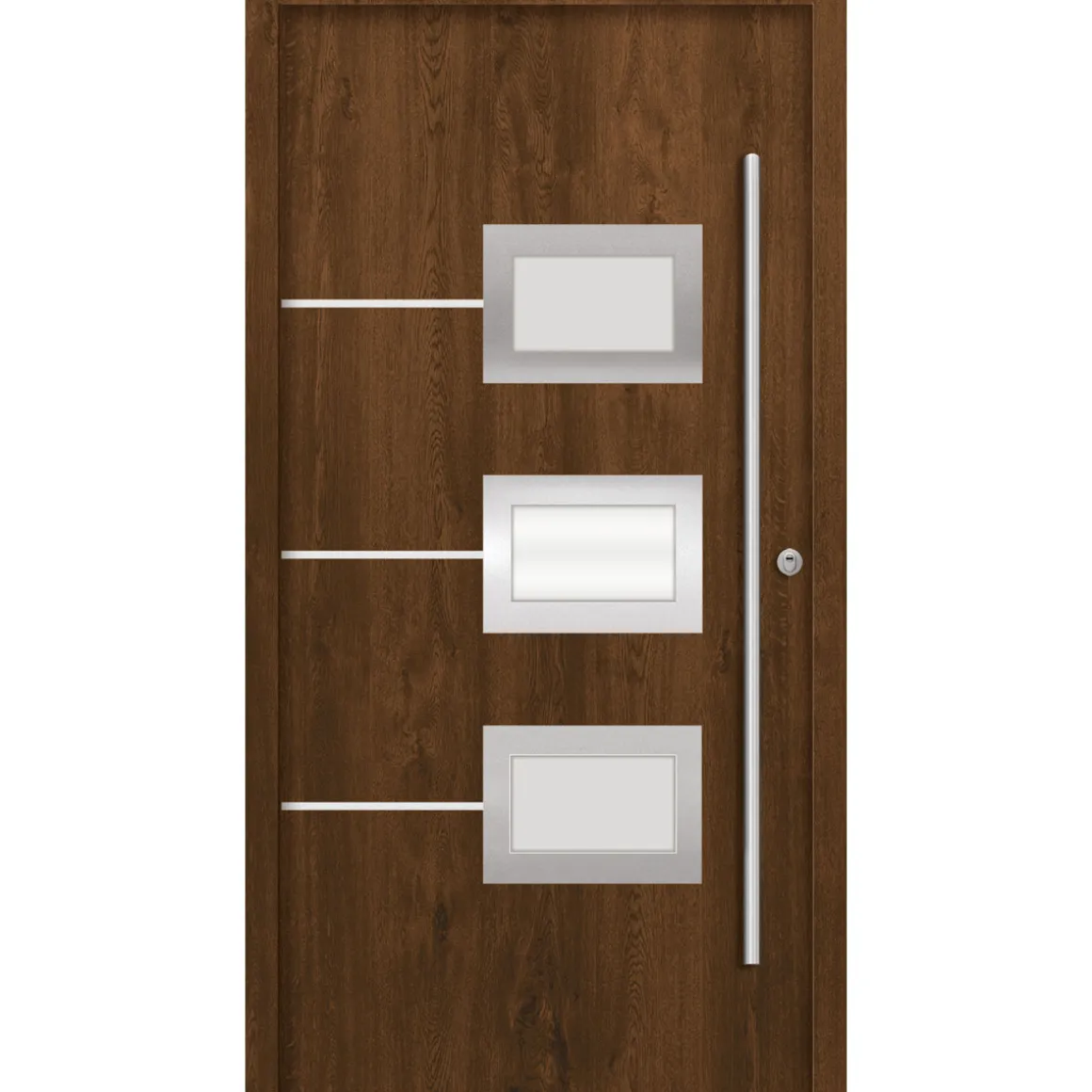 SplenDoor Sicherheitshaustuer Bergen RC2 92x210 Nussbaum, rechts