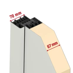 SplenDoor Sicherheits-Nebeneingangstuer NS4 RC2 98x198 Weiss links