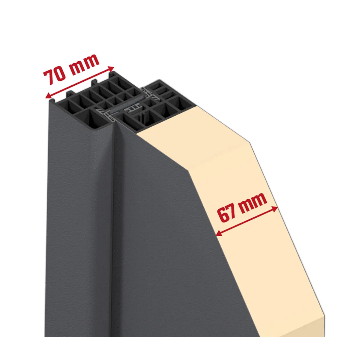 SplenDoor Sicherheits-Nebeneingangstuer NS3 RC2 88x198 Anthrazit links