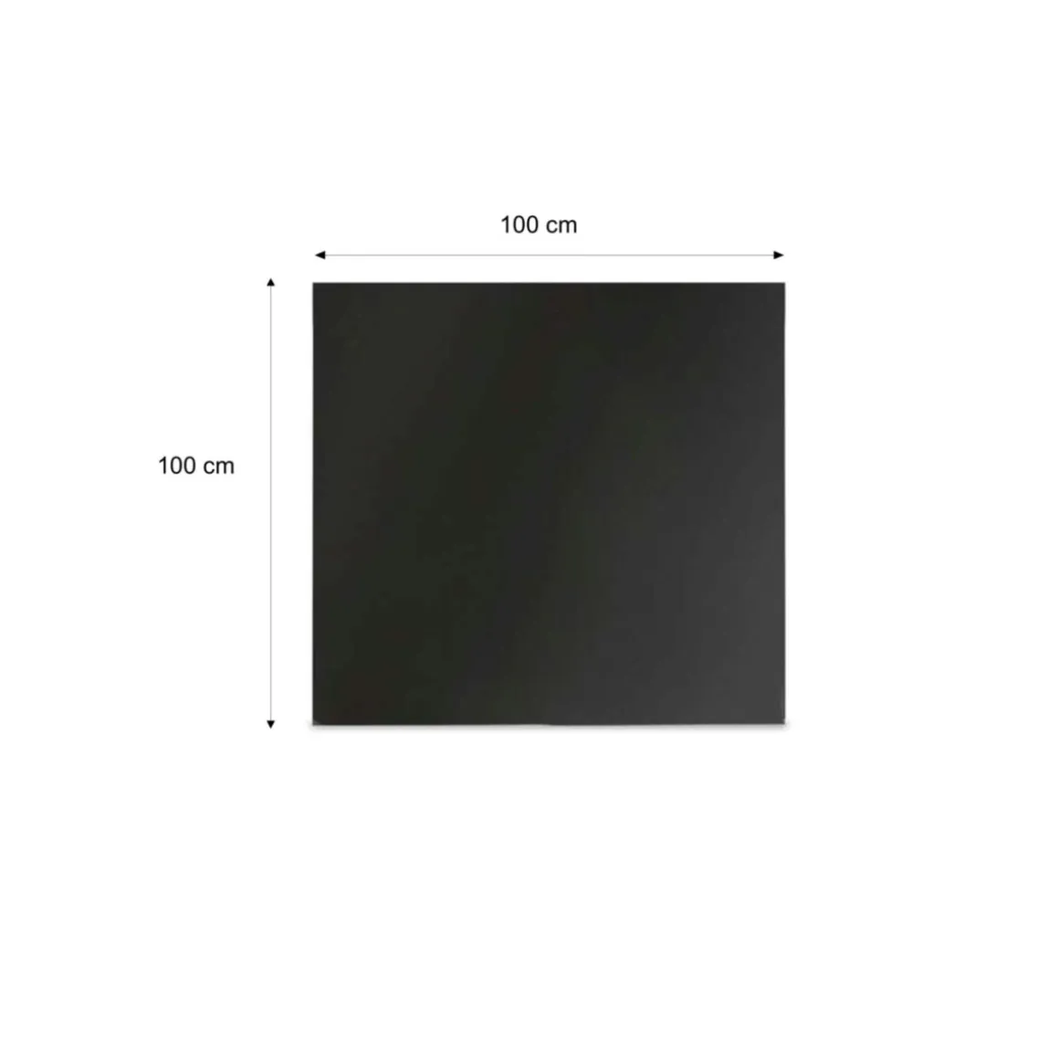 Stahlbodenplatte Quadrat 100x100cm, Stärke 2mm, Farbe: Schwarz