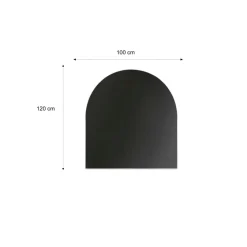 Stahlbodenplatte Rundbogen, 100x120cm, Stärke 2mm, Farbe: Schwarz
