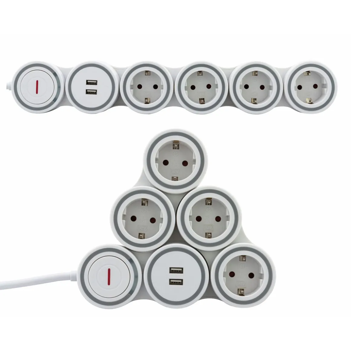 Steckdosenleiste Supraflex 4-fach mit USB weiß