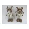 Stoffpuppen Weihnachtskids steh. sort. 21cm beige