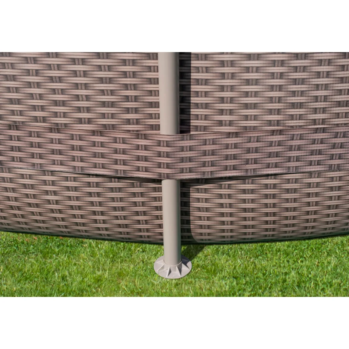 Summer Waves Active Frame Pool 457x457x107cm Rattan Braun