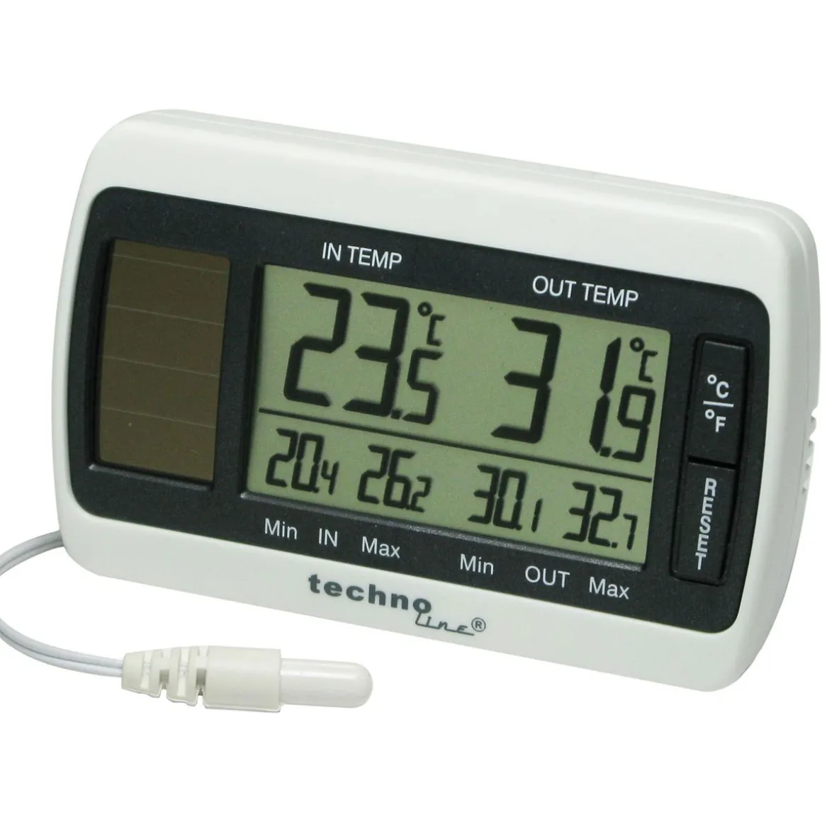 Technoline Thermometer WS 7008 solarbetrieben weiß