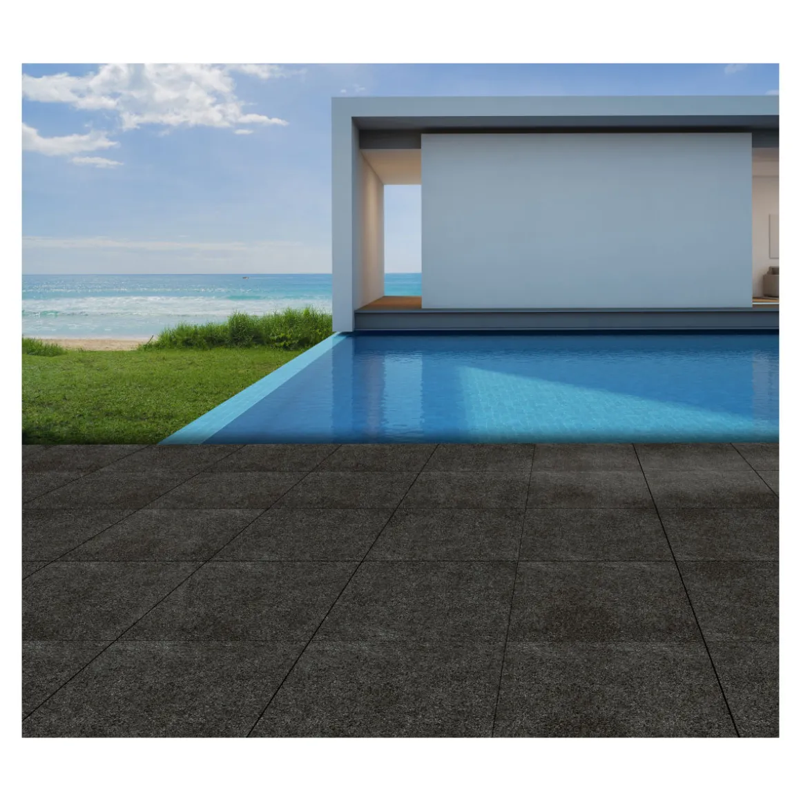 Terrassenplatte PL Basalt Black 60 x 60 x 2 cm