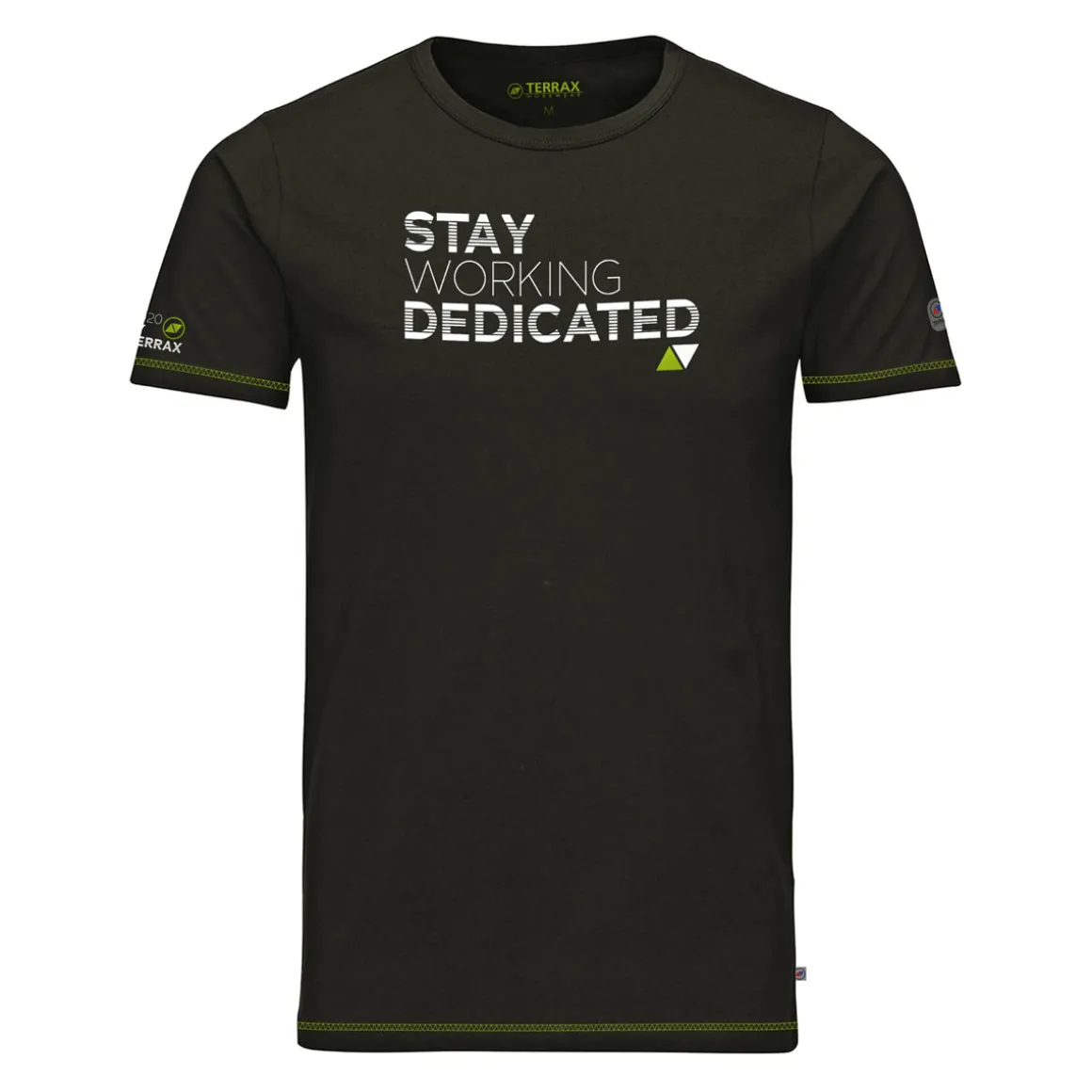 Terrax Workwear T-Shirt dunkelgrün-limette Größe S