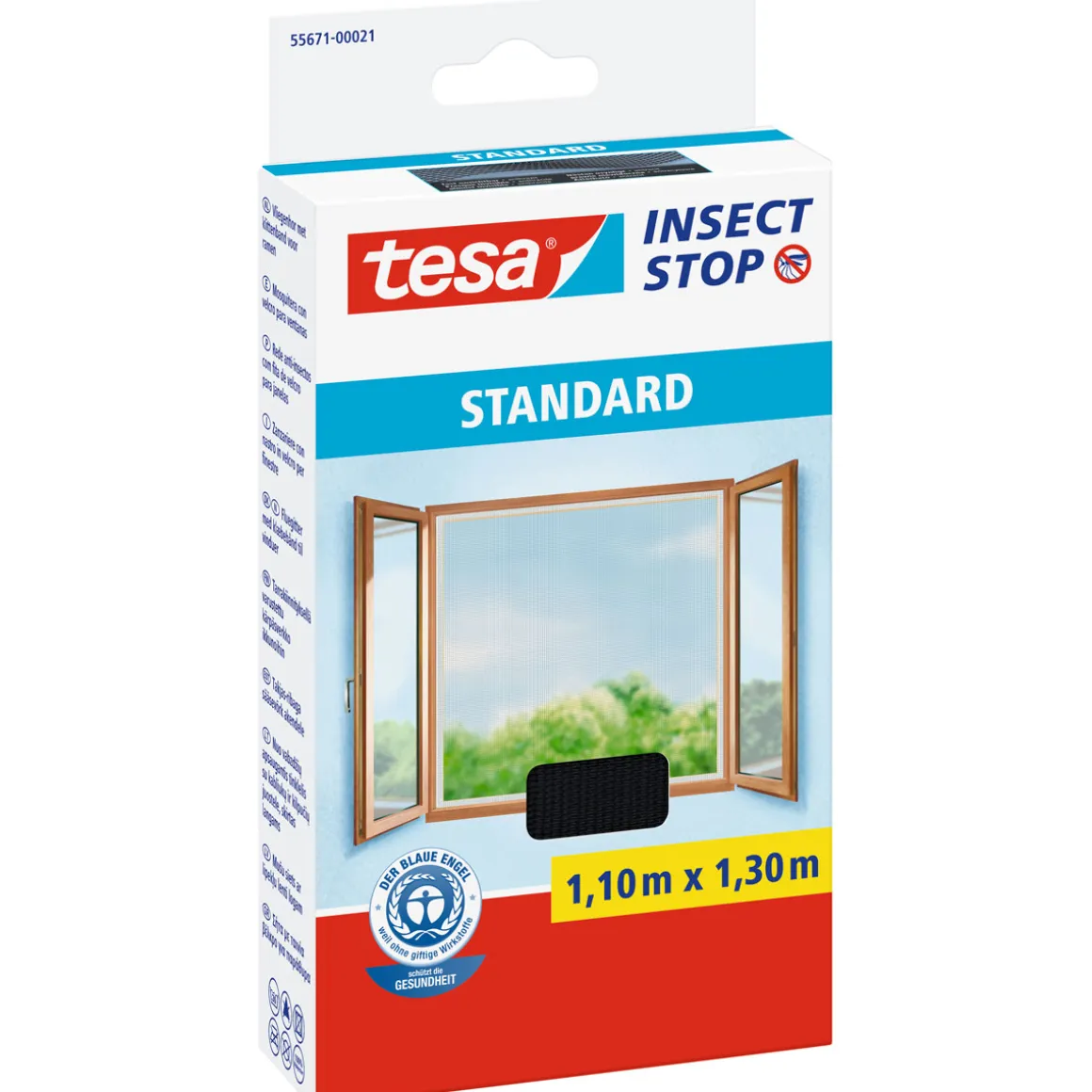 Tesa Fliegengitter Standard für Fenster anthrazit 1,10m x 1,30m