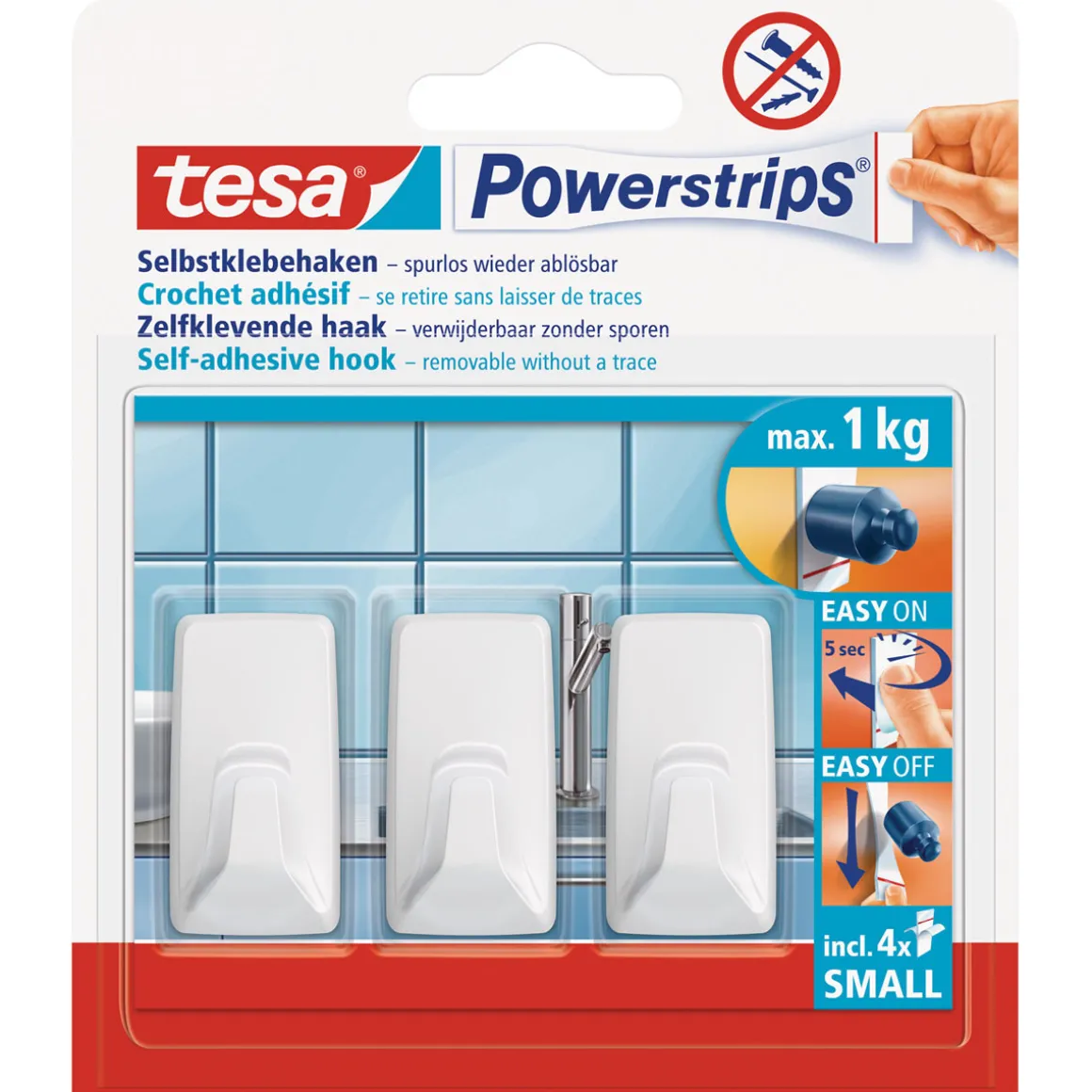 Tesa Haken Powerstrips Small Rechteckig weiß