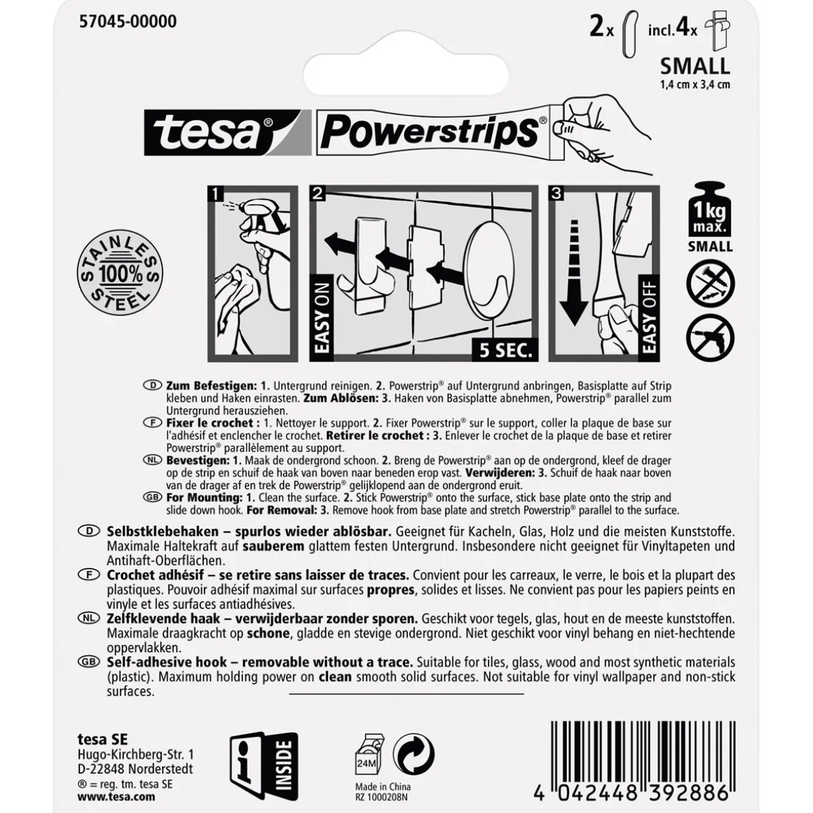 Tesa Haken Powerstrips Small Metall