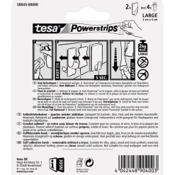 Tesa Haken Powertstripe Large weiß 2 Haken und 4 Strips