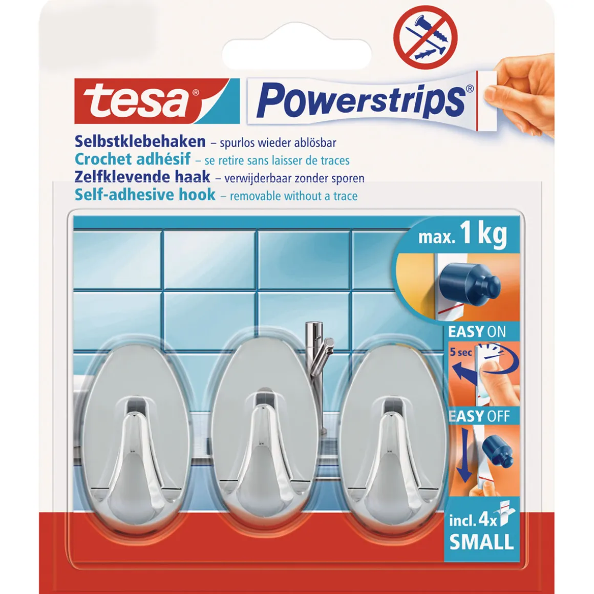 Tesa Mini-Haken oval chrom