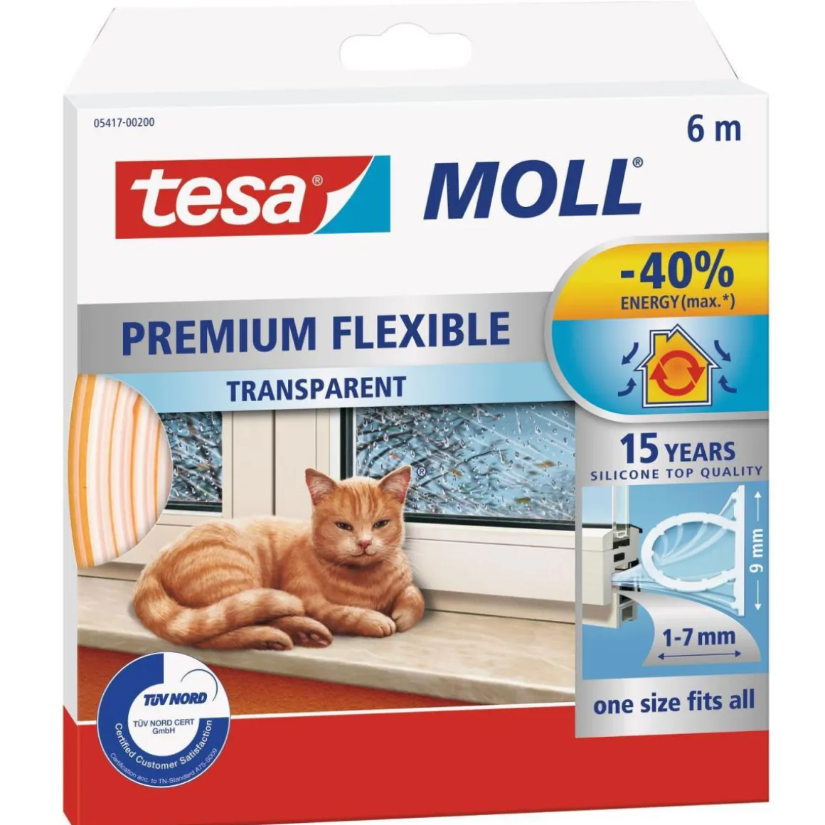 Tesa moll Premium Flexible transparent 6mx9 mmx7mm