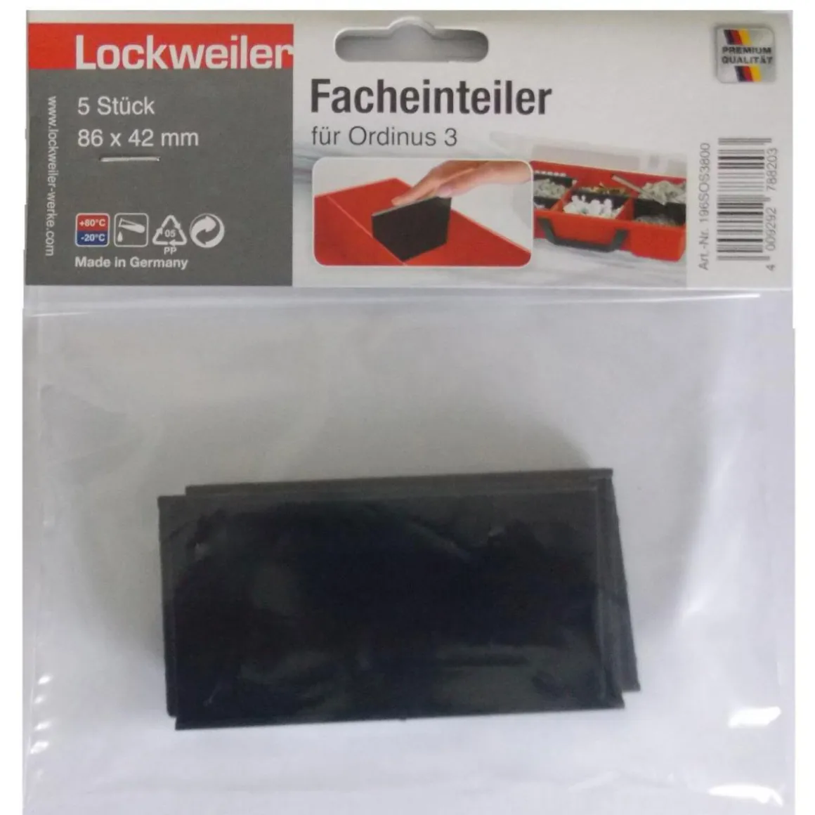 Tood Trennwand für Werkzeugkoffer Ordinus Separator 3 schwarz 5 Stück