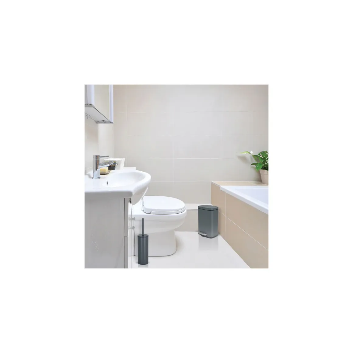 Treteimer AKIRA matt-grey 5 L