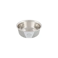 Trixie Napf Edelstahl Silikon weiß/gr 0,75l/17 cm