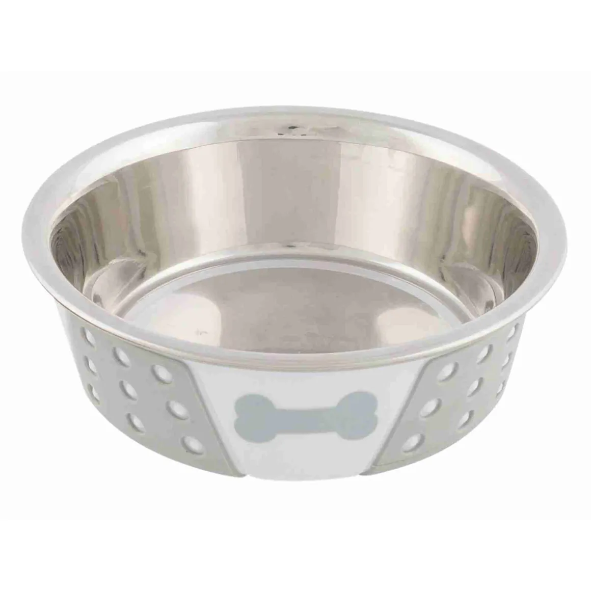 Trixie Edelstahl Napf mit Silikon 400 ml 14 cm weiß/grau