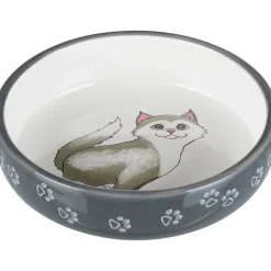 Trixie Keramiknapf Katze für kurznasige Rassen 300 ml 15 cm grau/weiss