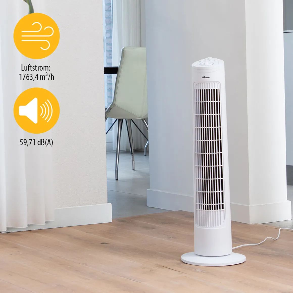 Turm-Ventilator 76 cm weiß