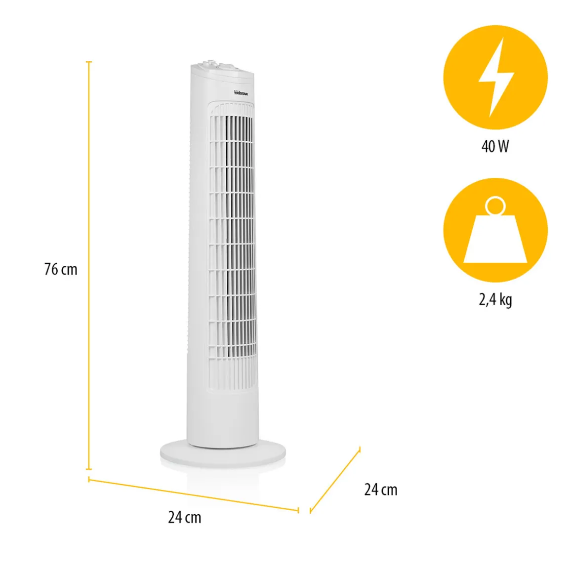 Turm-Ventilator 76 cm weiß