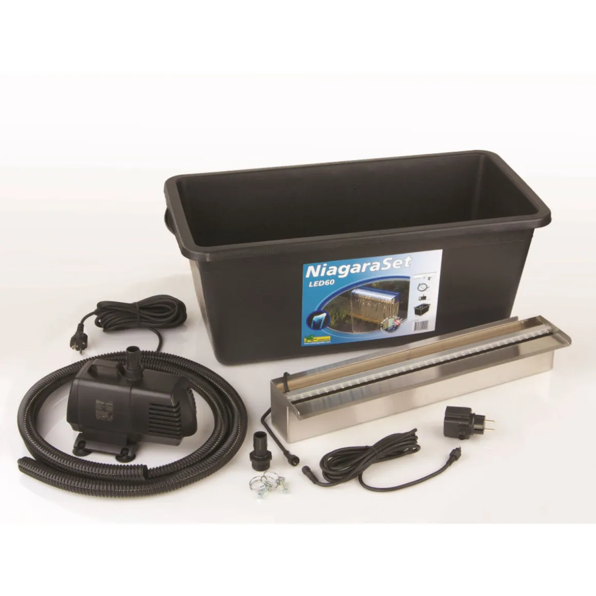 Ubbink Überlauf-Element-Set Niagara inkl Pumpe und LED-Beleuchtung 60 cm