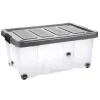 Unibox Puzzle 43 L mit Klickdeckel und Rädern transparent/anthrazit