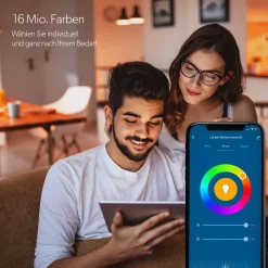 Unitec WIFI LED-Leuchtmittel Smart E27 10W RGB CCT dimmbar