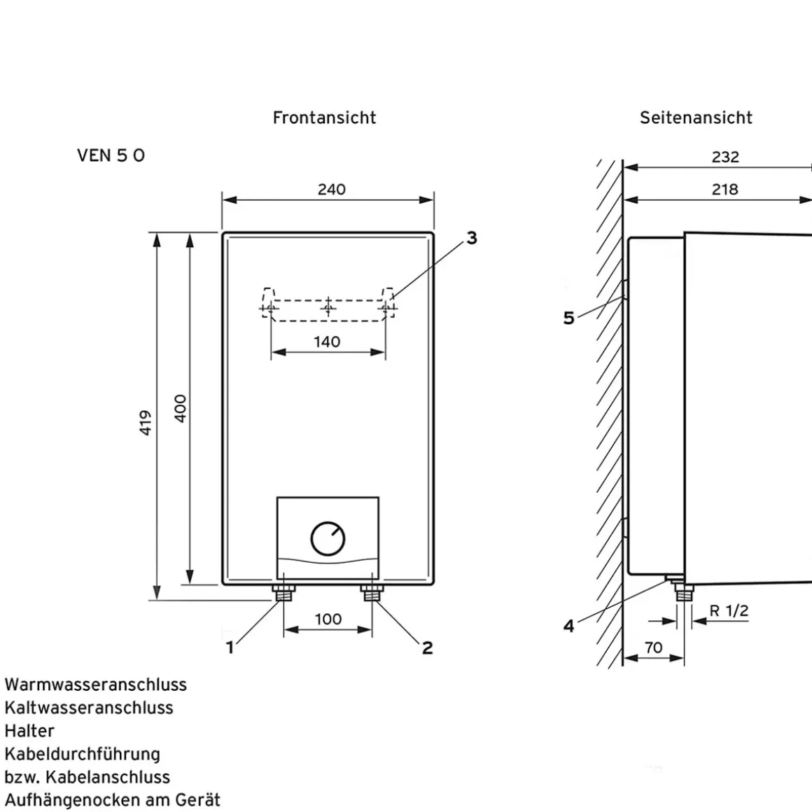 Vaillant Untertisch-Elektrospeicher VEN5/7U 5 L