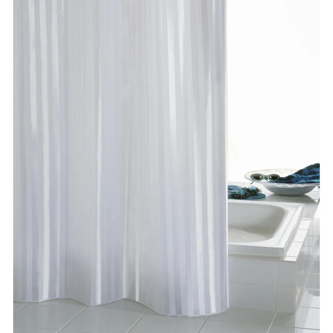 Valblue Duschvorhang Noble Textil 120 x 200 cm weiß