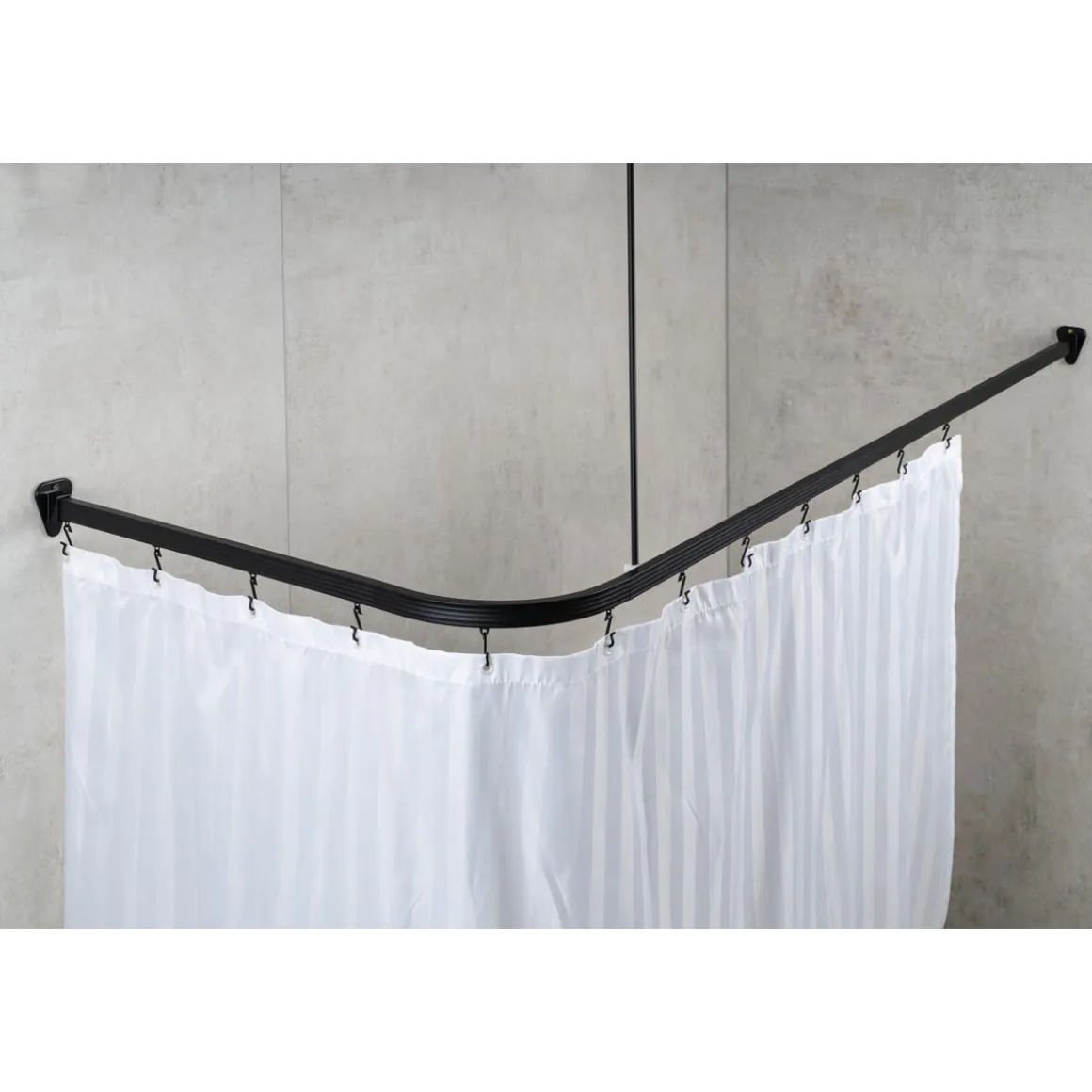 Valblue Universal-Vorhangschiene Bruck, ca. 90x90x90 cm, Farbe: Schwarz matt