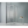 Variabler Eckeinstieg, Farbe: Weiss, m. Streifen, 75-90x75-90cm