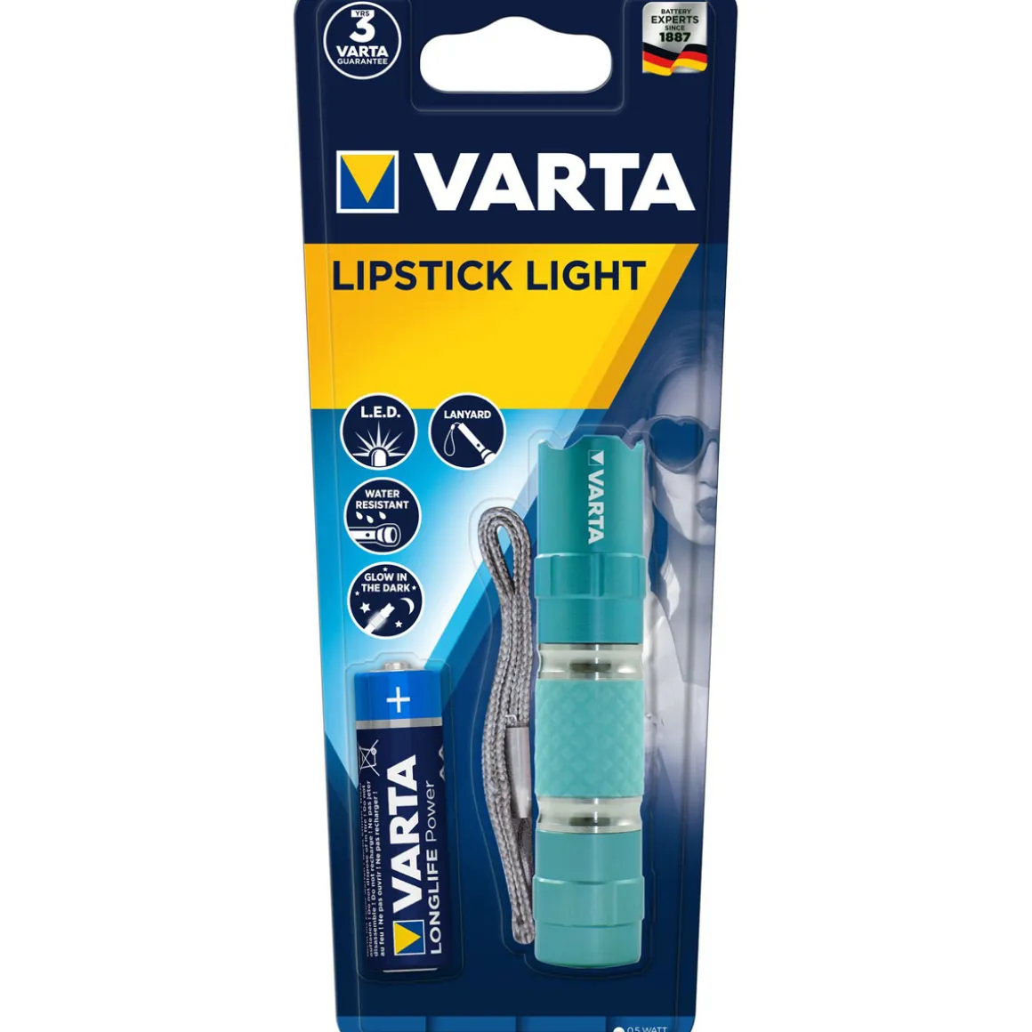 Varta LED-Taschenlampe Lipstick Light 16617 mit Batterien pink
