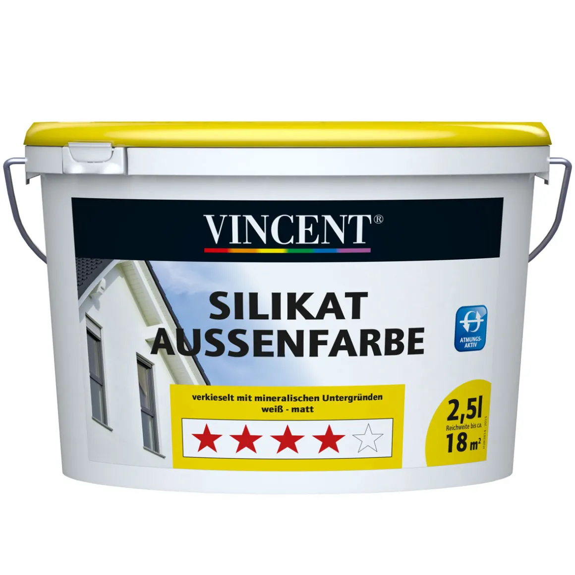 Vincent Wand- und Deckenfarbe Silikat Aussenfarbe MIX IT! 2,5 l